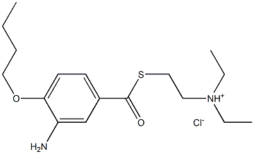 Benzenecarbothioicacid, 3-amino-4-butoxy-, S-[2-(diethylamino)ethyl] ester, hydrochloride (1:1) Struktur