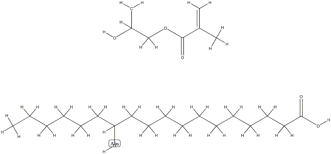 Octadecanoic acid, 12-hydroxy-, homopolymer, 2-hydroxy-3-[(2-methyl-1-oxo-2-propenyl)oxy]propyl ester Struktur