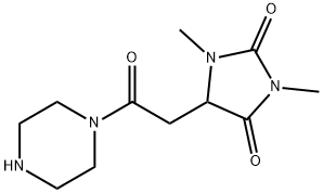 formic acid - 1,3-dimethyl-5-(2-oxo-2-piperazin-1-ylethyl)imidazolidine-2,4-dione (1:1) Struktur