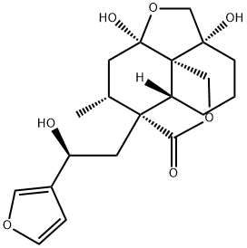 (1S,6aβ,10aS,11R)-7β-[(S)-2-(3-Furyl)-2-hydroxyethyl]hexahydro-1β,3aα-dihydroxy-11-methyl-1,7-ethanofuro[3,4-i][2]benzopyran-8(3H)-one Struktur