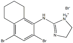 1H-Imidazol-2-amine,N-(2,4-dibromo-5,6,7,8-tetrahydro-1-naphthalenyl)-4,5-dihydro-, hydrobromide(1:1) Struktur