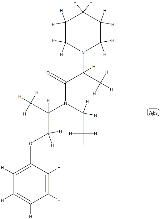 1-Piperidineacetamide,N-ethyl-2-methyl-N-(1-methyl-2-phenoxyethyl)-, hydrochloride (1:1) Struktur