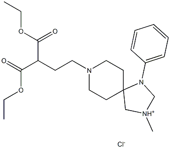 Propanedioic acid,2-[2-(3-methyl-1-phenyl-1,3,8-triazaspiro[4.5]dec-8-yl)ethyl]-, 1,3-diethylester, hydrochloride (1:1) Struktur