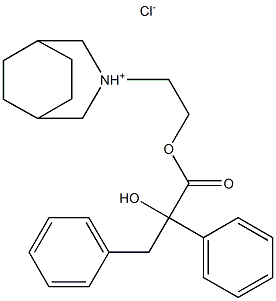 Benzenepropanoic acid, a-hydroxy-a-phenyl-,2-(3-azabicyclo[3.2.2]non-3-yl)ethyl ester, hydrochloride (1:1) Struktur