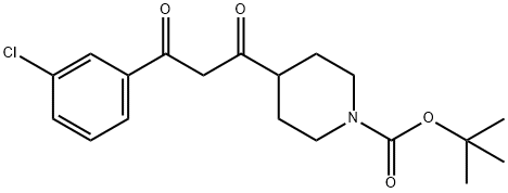 4-[3-(3-CHLORO-PHENYL)-3-OXO-PROPIONYL]-PIPERIDINE-1-CARBOXYLIC ACID TERT-BUTYL ESTER Struktur