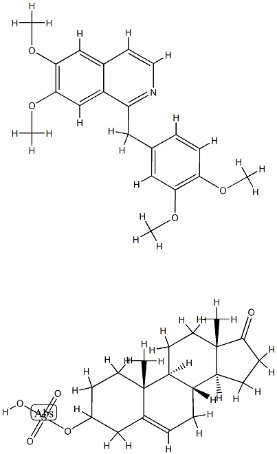 1-[(3,4-dimethoxyphenyl)methyl]-6,7-dimethoxy-isoquinoline, (8R,9S,10R ,13S,14S)-10,13-dimethyl-17-oxo-3-sulfooxy-1,2,3,4,7,8,9,11,12,14,15,1 6-dodecahydrocyclopenta[a]phenanthrene Struktur