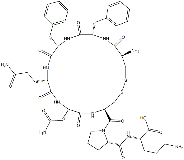 vasopressin, 9-des-Gly-(2-Phe-8-Orn)- Struktur