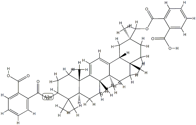 18-olean-9(11),12-diene-3,30-diol dihemiphthalate Struktur