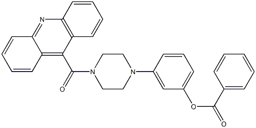 Benzoic acid 3-[4-(acridine-9-carbonyl)-piperazin-1-yl]-phenyl ester Struktur