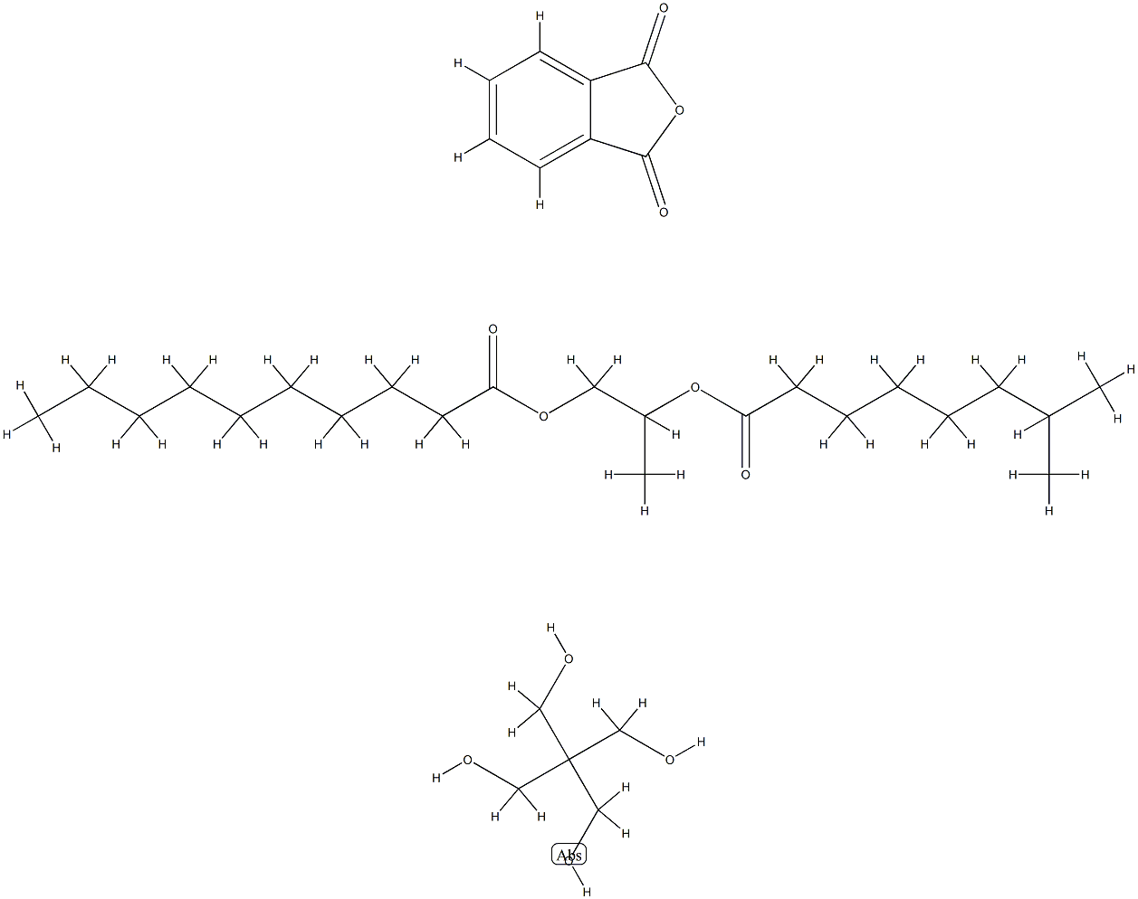 1,3-Isobenzofurandione, polymer with 2,2-bis(hydroxymethyl)-1,3-propanediol and 1,2-propanediol, decanoate isononanoate Struktur