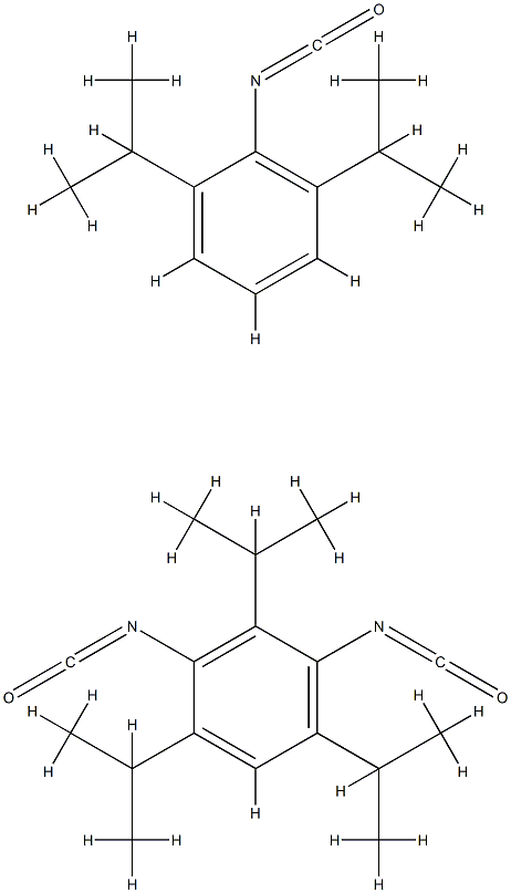 Benzene, 2,4-diisocyanato-1,3,5-tris(1-methylethyl)-, polymer with 2-isocyanato-1,3-bis(1-methylethyl)benzene Struktur