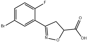 3-(5-bromo-2-fluorophenyl)-4,5-dihydro-1,2-oxazole-5-carboxylic acid Struktur