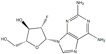 9H-Purine-2,6-diamine, 9-(2-deoxy-2-fluoro-β-D-arabinofuranosyl)- Struktur