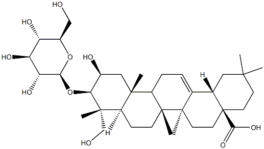 貝萼皂苷元-3- O-Β-D-吡喃葡萄糖苷, 104513-86-2, 結(jié)構(gòu)式