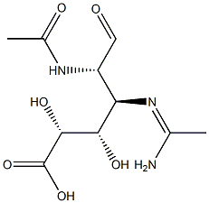 3-acetamidino-2-acetamido-2,3-dideoxyguluronic acid Struktur