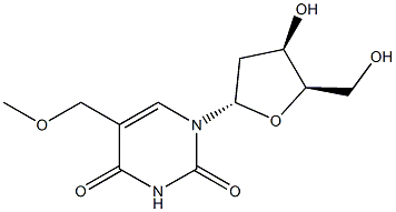 5-methoxymethyl-1-(2'-deoxylyxofuranosyl)uracil Struktur