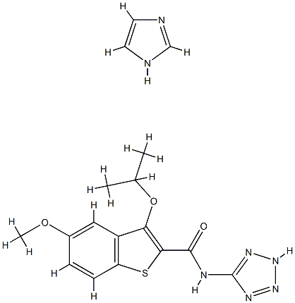 3-ISOPROPOXY-5-METHOXY-N-(1H-TETRAZOL-5-YL)BENZO[B]THIOPHENE-2-CARBOXAMIDE--1H-IMIDAZOLE (1:1) Struktur