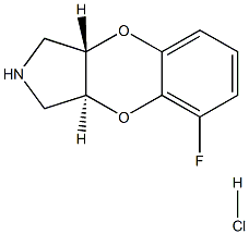 (3aS,9aS)-2,3,3a,9a-Tetrahydro-5-fluoro-1H-[1,4]benzodioxino[2,3-c]pyrrole·hydrochloride Struktur