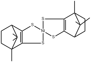 Bis[1,7,7-trimethylbicyclo[2.2.1]hept-2-ene-2,3-dithiolato(2-)-S,S']nickel Struktur