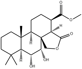 (3R,3aα,6aR,8aα,12bα)-Tetradecahydro-7α,8α-dihydroxy-9,9,12aβ-trimethyl-4-oxophenanthro[1,10a-c]furan-3β-carboxylic acid methyl ester Struktur