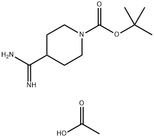 1-Piperidinecarboxylic acid, 4-(aminoiminomethyl)-, 1,1-dimethylethyl ester, acetate (1:1) Struktur