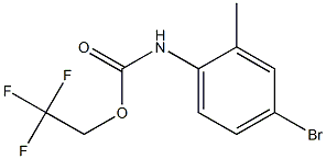 2,2,2-trifluoroethyl 4-bromo-2-methylphenylcarbamate Struktur