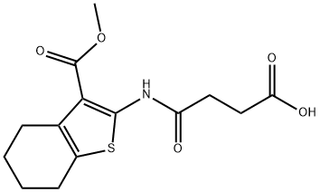 4-{[3-(methoxycarbonyl)-4,5,6,7-tetrahydro-1-benzothiophen-2-yl]amino}-4-oxobutanoic acid Struktur