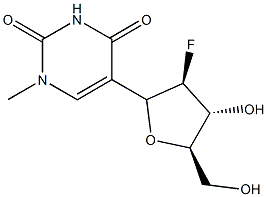 1-methyl-5-(2-deoxy-2-fluoroarabinofuranosyl)uracil Struktur