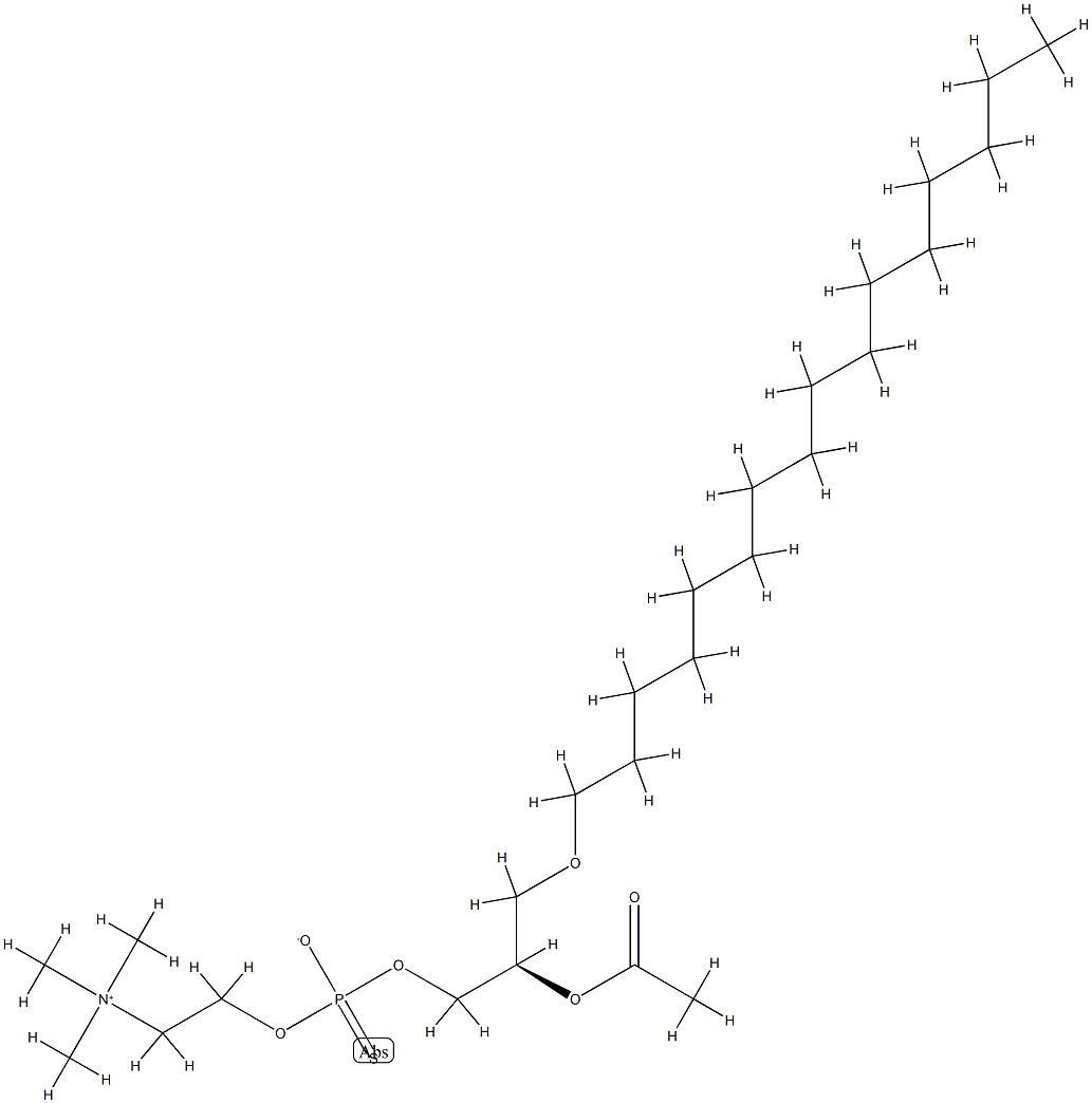 1-O-hexadecyl-2-acetyl-3-thiophosphocholine Struktur