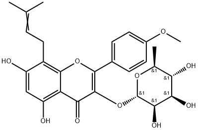 2-(4-メトキシフェニル)-3-(6-デオキシ-α-L-マンノピラノシルオキシ)-5,7-ジヒドロキシ-8-(3-メチル-2-ブテニル)-4H-1-ベンゾピラン-4-オン