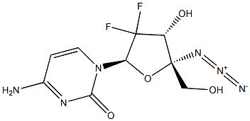 4'-C-azido-2'-deoxy-2',2'-difluorocytidine Struktur