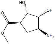 Cyclopentanecarboxylic acid, 4-amino-2,3-dihydroxy-, methyl ester, (1-alpha-,2-ba-,3-ba-,4-alpha-)- (9CI) Struktur