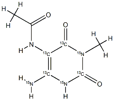 5-Acetylamino-6-amino-3-methyluracil-[13C4,15N3] (AAMU)