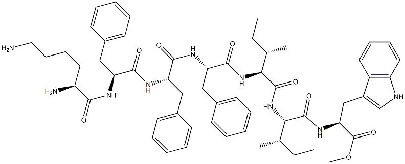 lysyl-phenylalanyl-phenylalanyl-phenylalanyl-isoleucyl-isoleucyl-tryptophyl methyl ester Struktur