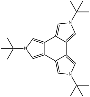 2,5,8-Tri-tert-butyl-5,8-dihydro-2H-Benzo[1,2-c:3,4-c':5,6-c'']tripyrrole, Struktur