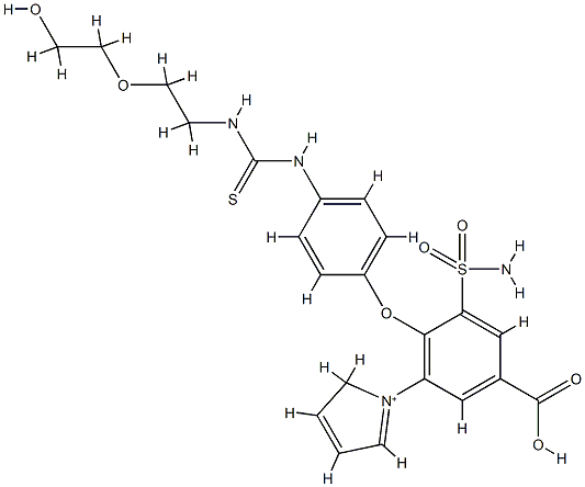 4-polyethylene glycol-sulfonylurea-piretanide Struktur