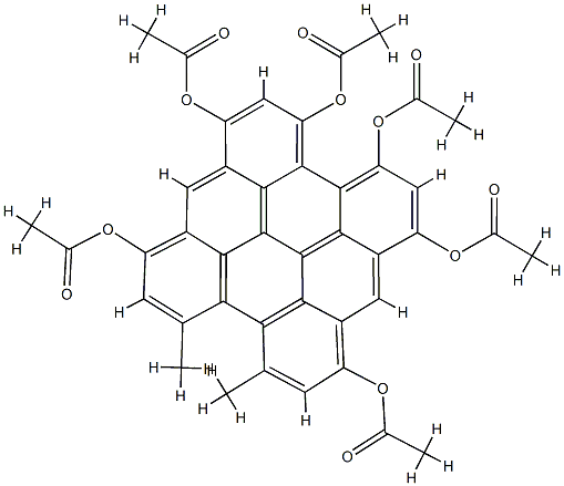 desoxohypericin hexaacetate Struktur