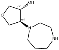 trans-4-(1,4-diazepan-1-yl)tetrahydro-3-furanol(SALTDATA: 2HCl 0.48H2O) Struktur