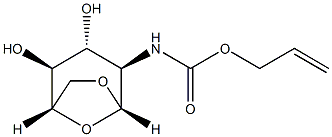 2-allyloxycarbonylamino-1,6-anhydro-2-deoxyglucopyranose Struktur