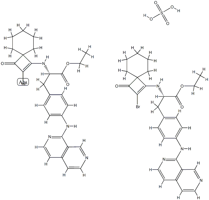 L-Phenylalanine,N-(2-broMo-3-oxospiro[3.5]non-1-en-1-yl)-4-(2,7-naphthyridin-1-ylaMino)-,ethyl ester,sulfate (2:1 Struktur