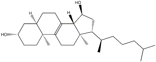 5β-Cholest-8-ene-3β,15α-diol Struktur