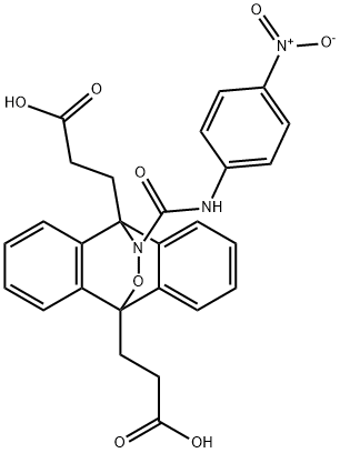 9,10-Dihydro-9,10-bis(2-carboxyethyl)-N-(4-nitrophenyl)-10,9-(epoxyimino)anthracene-12-carboxamide Struktur