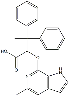 Benzenepropanoic acid, β-Methyl-α-[(5-Methyl-1H-pyrrolo[2,3-c]pyridin-7-yl)oxy]-β-phenyl- Struktur