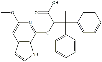 Benzenepropanoic acid, α-[(5-Methoxy-1H-pyrrolo[2,3-c]pyridin-7-yl)oxy]-β-Methyl-β-phenyl- Struktur