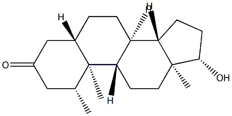 1β-Methyl-17β-hydroxy-5α-androstane-3-one Struktur