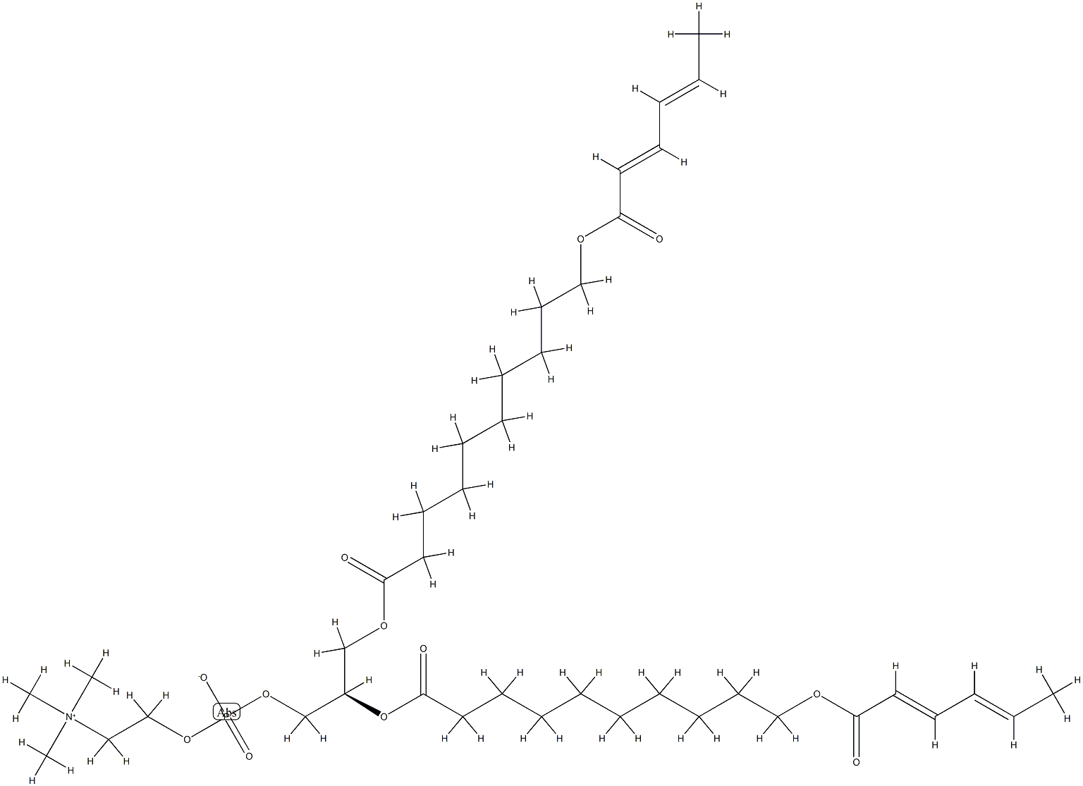 1,2-bis(10(2',4'-hexadienoyloxy)decanoyl)-sn-glycero-3-phosphocholine Struktur