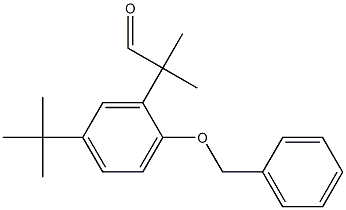 Benzeneacetaldehyde, 5-(1,1-diMethylethyl)-α,α-diMethyl-2-(phenylMethoxy)- Struktur