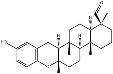 23-Hydroxy-4,8-dimethyl-16,24-cyclo-D(17a)-homo-21-nor-17a-oxa-5α-chola-16,20(22),23-triene-4β-carbaldehyde Struktur