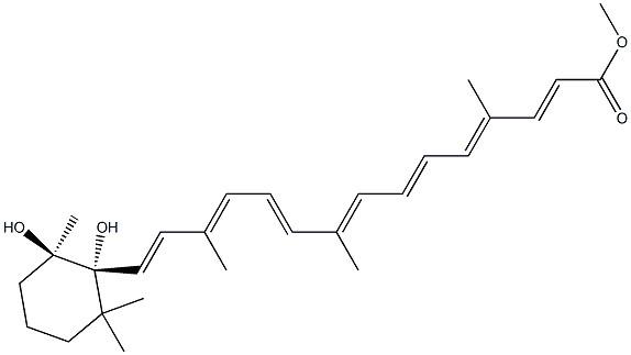 (5R,6R)-5,6-Dihydro-5,6-dihydroxy-10'-apo-β,ψ-caroten-10'-oic acid methyl ester Struktur