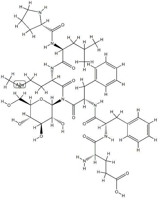 substance P (6-11), N(1,6)(beta-glucopyranosyl)Glu(5)-Pro(9)- Struktur